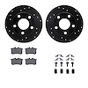 8612-73021 Drilled/Slotted Brake Rotors w/5000 Euro Ceramic Brake Pads Kit & Hardware [Black], 1999-2001 Audi/Volkswagen, Positi - image 1