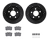 8612-73022 Drilled/Slotted Brake Rotors w/5000 Euro Ceramic Brake Pads Kit & Hardware [Black], 2000-2003 Audi/Volkswagen, Positi - image 1