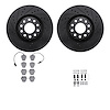 8612-73025 Drilled/Slotted Brake Rotors w/5000 Euro Ceramic Brake Pads Kit & Hardware [Black], 1999-2004 Audi/Volkswagen, Positi - image 1
