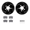 8612-73027 Drilled/Slotted Brake Rotors w/5000 Euro Ceramic Brake Pads Kit & Hardware [Black], 2001-2006 Audi/Volkswagen, Positi - image 1