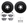8612-73035 Drilled/Slotted Brake Rotors w/5000 Euro Ceramic Brake Pads Kit & Hardware [Black], 2005-2011 Audi/Volkswagen, Positi - image 1