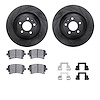8612-73036 Drilled/Slotted Brake Rotors w/5000 Euro Ceramic Brake Pads Kit & Hardware [Black], 2005-2011 Audi/Volkswagen, Positi - image 1