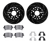 8612-73037 Drilled/Slotted Brake Rotors w/5000 Euro Ceramic Brake Pads Kit & Hardware [Black], 2004-2010 Audi/Volkswagen, Positi - image 1