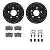 8612-73040 Drilled/Slotted Brake Rotors w/5000 Euro Ceramic Brake Pads Kit & Hardware [Black], 2002-2006 Audi/Volkswagen, Positi - image 1