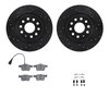 8612-73062 Drilled/Slotted Brake Rotors w/5000 Euro Ceramic Brake Pads Kit & Hardware [Black], Fits Select Audi/Volkswagen, Posi - image 2