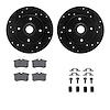 8612-74004 Drilled/Slotted Brake Rotors w/5000 Euro Ceramic Brake Pads Kit & Hardware [Black], 1999-1999 Audi/Volkswagen, Positi - image 1