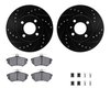 8612-74006 Drilled/Slotted Brake Rotors w/5000 Euro Ceramic Brake Pads Kit & Hardware [Black], 1986-2002 Audi/Volkswagen, Positi - image 2