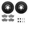 8612-74009 Drilled/Slotted Brake Rotors w/5000 Euro Ceramic Brake Pads Kit & Hardware [Black], 1995-1995 Audi/Volkswagen, Positi - image 1
