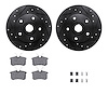8612-74010 Drilled/Slotted Brake Rotors w/5000 Euro Ceramic Brake Pads Kit & Hardware [Black], 1994-1998 Audi/Volkswagen, Positi - image 1