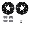 8612-74022 Drilled/Slotted Brake Rotors w/5000 Euro Ceramic Brake Pads Kit & Hardware [Black], 1998-1998 Audi/Volkswagen, Positi - image 1