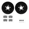 8612-74027 Drilled/Slotted Brake Rotors w/5000 Euro Ceramic Brake Pads Kit & Hardware [Black], 2000-2006 Audi/Volkswagen, Positi - image 2