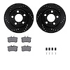 8612-74029 Drilled/Slotted Brake Rotors w/5000 Euro Ceramic Brake Pads Kit & Hardware [Black], 1999-2004 Audi/Volkswagen, Positi - image 1