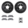 8612-74047 Drilled/Slotted Brake Rotors w/5000 Euro Ceramic Brake Pads Kit & Hardware [Black], 2011-2018 Multiple Makes/Models,  - image 1