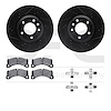 8612-74051 Drilled/Slotted Brake Rotors w/5000 Euro Ceramic Brake Pads Kit & Hardware [Black], 2011-2014 Porsche, Position: Fron - image 1