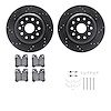 8612-75002 Drilled/Slotted Brake Rotors w/5000 Euro Ceramic Brake Pads Kit & Hardware [Black], 2007-2017 Lexus/Toyota/Scion, Pos - image 1