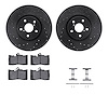 8612-75005 Drilled/Slotted Brake Rotors w/5000 Euro Ceramic Brake Pads Kit & Hardware [Black], 2007-2011 Lexus/Toyota/Scion, Pos - image 1