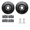 8612-75006 Drilled/Slotted Brake Rotors w/5000 Euro Ceramic Brake Pads Kit & Hardware [Black], 2009-2011 Lexus/Toyota/Scion, Pos - image 1