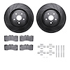 8612-75007 Drilled/Slotted Brake Rotors w/5000 Euro Ceramic Brake Pads Kit & Hardware [Black], 2010-2017 Lexus/Toyota/Scion, Pos - image 1