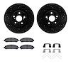 8612-76002 Drilled/Slotted Brake Rotors w/5000 Euro Ceramic Brake Pads Kit & Hardware [Black], 2009-2015 Lexus/Toyota/Scion, Pos - image 1