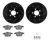8612-80004 Drilled/Slotted Brake Rotors w/5000 Euro Ceramic Brake Pads Kit & Hardware [Black], 2007-2013 Ford/Lincoln/Mercury/Ma - image 1