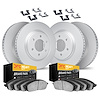 9214-48093 GEOMET Brake Rotors w/Heavy-Duty Brake Pads Kit & Hardware, 2015-2020 GM, Position: Front and Rear - image 1