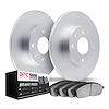 9502-02001 GEOMET Brake Rotors w/5000 Advanced Brake Pads Kit, 1970-1976 Porsche, Position: Rear