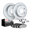 9512-32019 GEOMET Brake Rotors w/5000 Advanced Brake Pads Kit & Hardware, Fits Select Multiple Makes/Models, Position: Rear