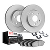 9512-79000 GEOMET Brake Rotors w/5000 Advanced Brake Pads Kit & Hardware, 2014-2020 Maserati, Position: Front