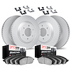 9514-47032 GEOMET Brake Rotors w/5000 Advanced Brake Pads Kit & Hardware, 2015-2020 GM, Position: Front and Rear - image 1