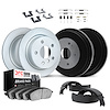 9514-74066 GEOMET Brake Rotors w/5000 Advanced Brake Pads/Drums/Shoes & Hardware Kit, 1972-1972 Audi/Volkswagen, Position: Front - image 1