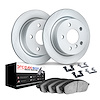 9612-11013 GEOMET Brake Rotors w/5000 Euro Ceramic Brake Pads Kit & Hardware, 2015-2020 Multiple Makes/Models, Position: Rear - image 1