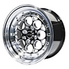 VWRE001 Revolver Wheel, Size: 15" x 8", Bolt Pattern: 4 x 100 mm & 4 x 4 1/2" (114.3 mm) [Finish: Gloss Black/Polish Lip Milled] - image 1