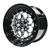 VWRE002 Revolver Wheel, Size: 15" x 8", Bolt Pattern: 4 x 100 mm & 4 x 4 1/2" (114.3 mm) [Finish: Gloss ALL Black Milled]