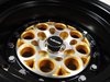 VWRE005 Revolver Wheel, Size: 13" x 8", Bolt Pattern: 4 x 100 mm & 4 x 4 1/2" (114.3 mm) [Finish: Gloss Black Lip Gold Milled] - image 3