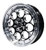 VWRE008 Revolver Wheel, Size: 15" x 3.5", Bolt Pattern: 4 x 100 mm & 4 x 4 1/2" (114.3 mm) [Finish: Gloss Black Milled]