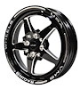 VWST003 V-Star Wheel, Size: 15" x 3.5", Bolt Pattern: 4 x 100 mm & 4 x 4 1/2" (114.3 mm) [Finish: Gloss Black Milled] - image 1