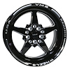 VWST010 V-Star Wheel, Size: 17" x 9", Bolt Pattern: 4 x 100 mm & 4 x 4 1/2" (114.3 mm) [Finish: Gloss Black Milled] - image 1