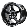VWST017 V-Star Wheel, Size: 15" x 8", Bolt Pattern: 4 x 100 mm & 4 x 4 1/4" (107.95 mm) [Finish: Gloss Black Milled]