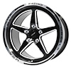 VWST029 V-Star Wheel, Size: 17" x 10", Bolt Pattern: 5 x 4 3/4" (120.65 mm) [Finish: Gloss Black Milled/Polished Lip]