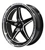 VWST030 V-Star Wheel, Size: 18" x 5", Bolt Pattern: 5 x 4 3/4" (120.65 mm) [Finish: Gloss Black Milled/Polished Lip]