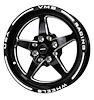VWST053 V-Star Wheel, Size: 15" x 3.5", Bolt Pattern: 4 x 4 1/4" (107.95mm) & 4 x 4 1/2" (114.3mm) [Finish: Gloss Black Milled] - image 1