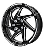 VWTY003 Typhoon Wheel, Size: 15" x 3.5", Bolt Pattern: 4 x 100 mm & 4 x 4 1/2" (114.3 mm) [Finish: Gloss Black Milled] - image 1