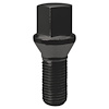 17124BC Lug Bolt, Cone Seat, 17 mm, 12 mm x 1.25, Black, 22 mm - image 1