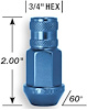 44038BL Bulge OE Aluminum-Lug Kit, 3/4" 12 mm x 1.50, Blue - image 1