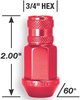 44038RD Bulge OE Aluminum-Lug Kit, 3/4" 12 mm x 1.50, Red - image 2
