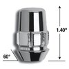 71621NB5 Gorilla Lock Acorn Wheel Lock, 12 mm x 1.25, Chrome, Set of 5 - image 4