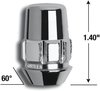 71673N System Lock, 5-Lug 7/16 Acorn, Chrome - image 3