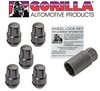 71681NBC5 Gorilla Lock Acorn Wheel Lock, 1/2, Black, Set of 5 - image 2