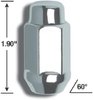 91108XL Bulge XL-Lug Kit, 13/16" 14 mm x 2.00, Chrome - image 2