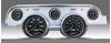 20727-05 CFR Redline Series Direct-Fit Gauge Kit, Ford Mustang 67-68, Blue - image 1